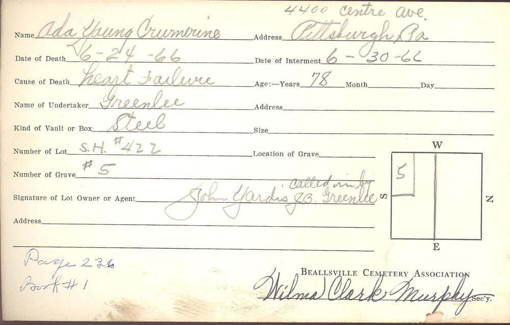 burial card